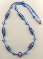 Monet Lily Pad Long Venetian Bead Necklace